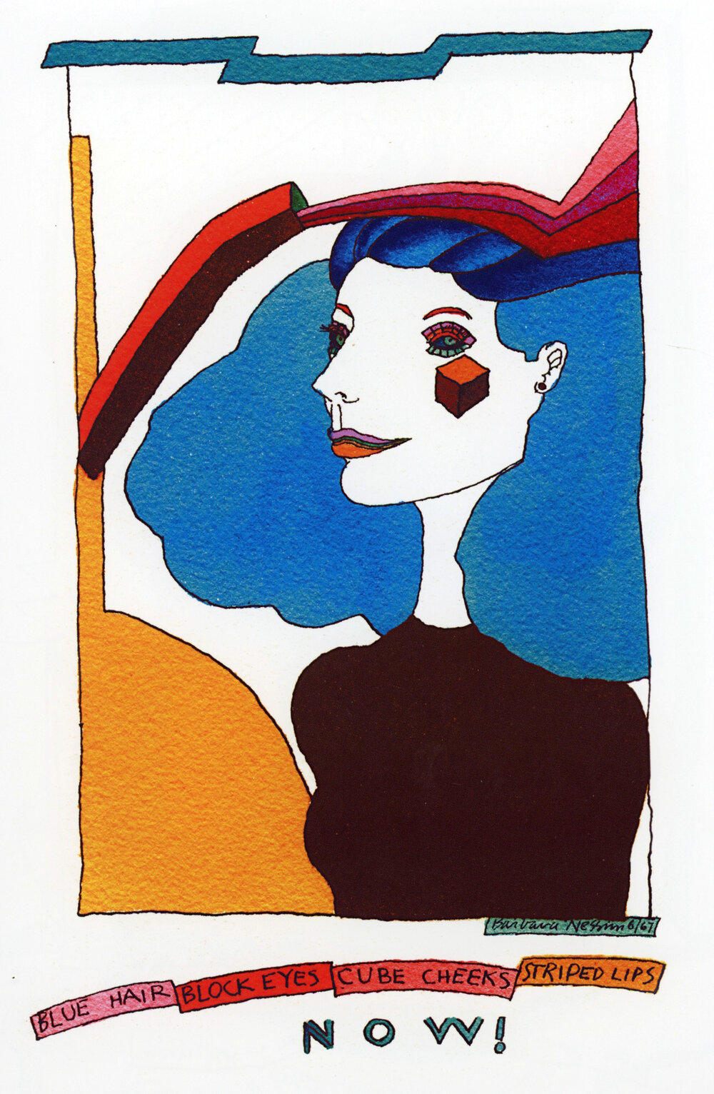 Blue Hair, Block Eyes, Cube Cheeks, Striped Lips Now!, 1967