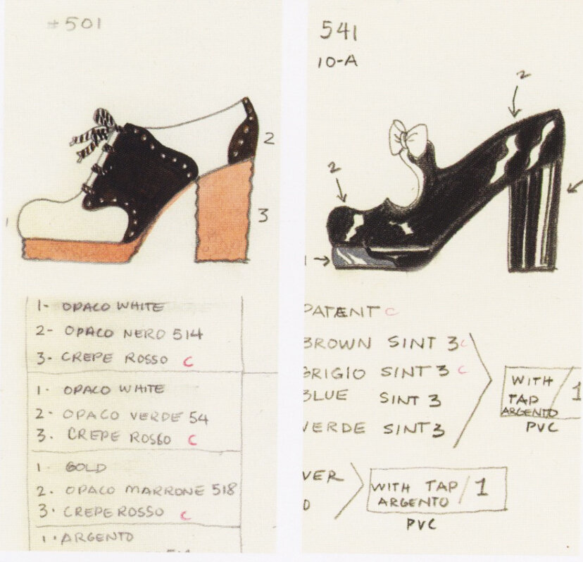 Sketches for Carber Shoes, 1972