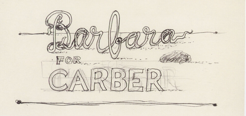 Label for Carber Shoes project, 1973
