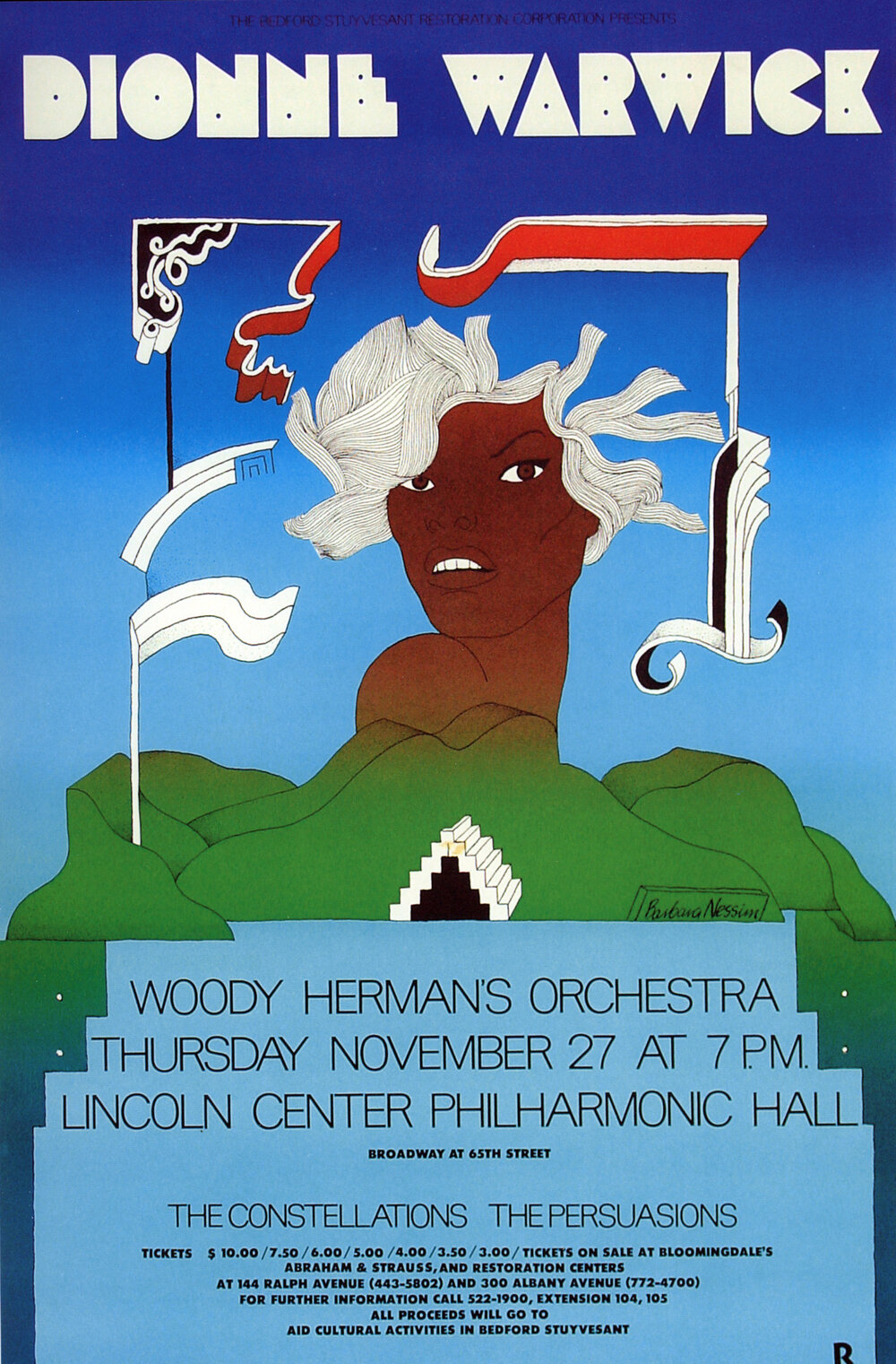 Dionne Warwick concert poster, 1969