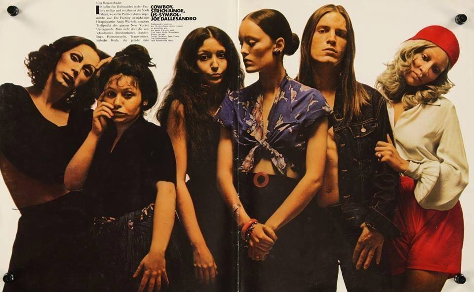 With Holly Woodlawn, Celia Cotelo, Jane Forth, Joe Dallesandro and Prindeville for Stern magazine.