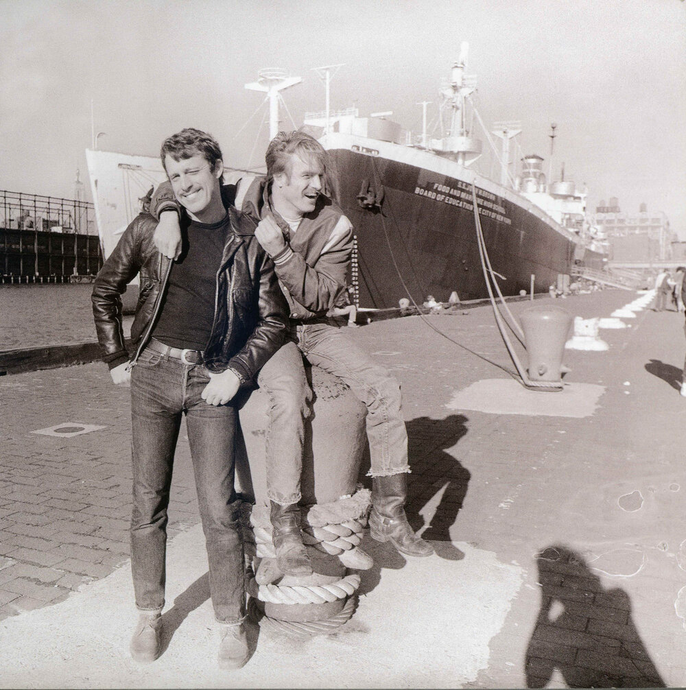 Guys at Christopher Street Pier, NY, NY, April 1978.