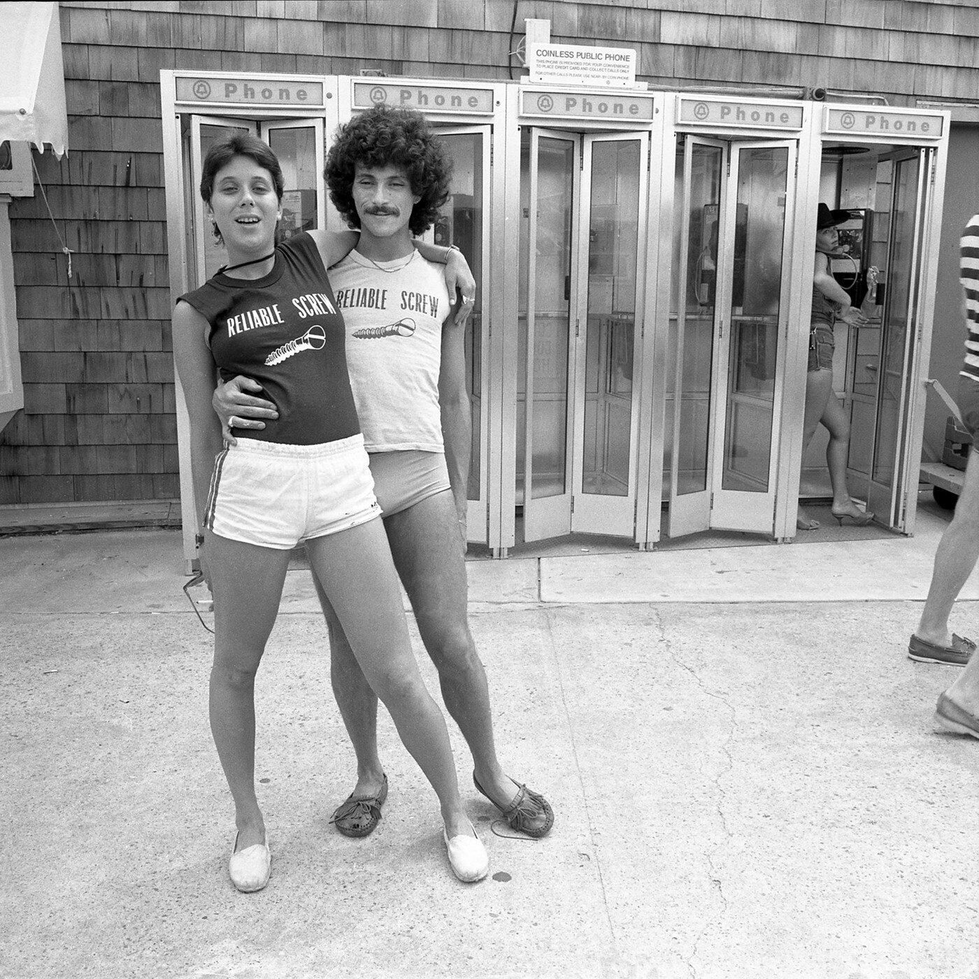 Reliable screws and coinless public phones, Cherry Grove, Fire Island, NY, 1977.