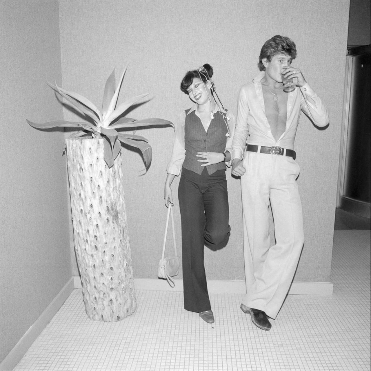 Twosome Next to Palm Tree New York New York, NY, NY 1977.