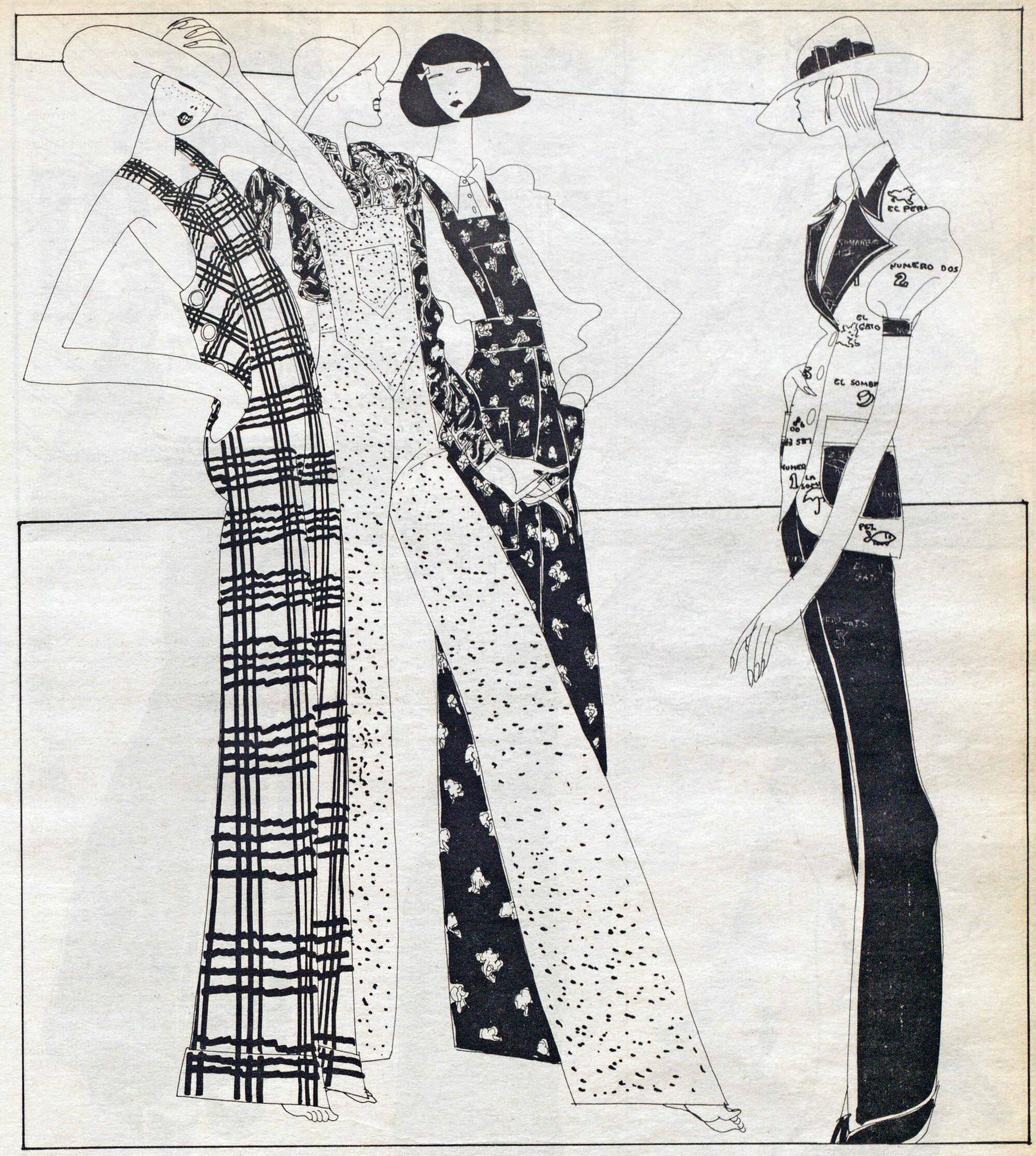 Left, Tere Tereba for Tootique. Women’s Wear Daily, April 25, 1973.