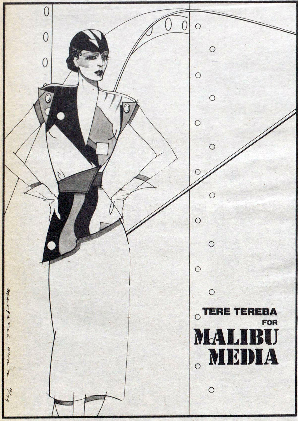 Malibu Media ad. WWD, October 17, 1979.