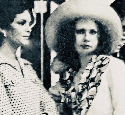 Tere at a gallery opening, c. 1973.