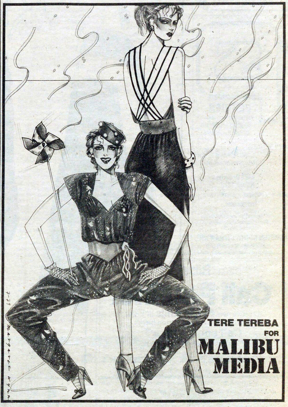 Malibu Media ad. WWD, July 18, 1979.