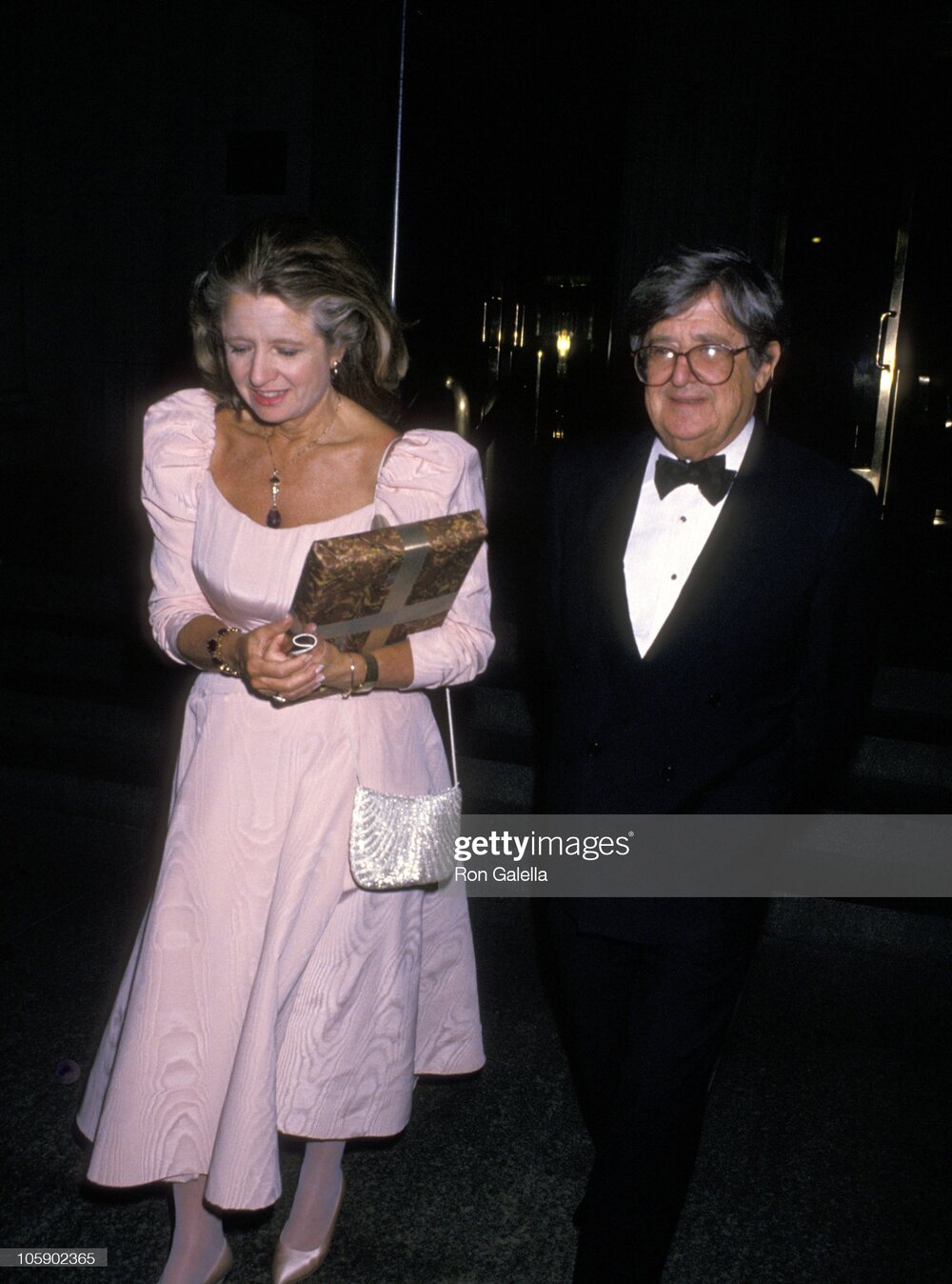 Shirley Lord and Abe Rosenthal at a private party hosted by Carolyn Roehm and Henry Kravis at the Met, September 23, 1988.