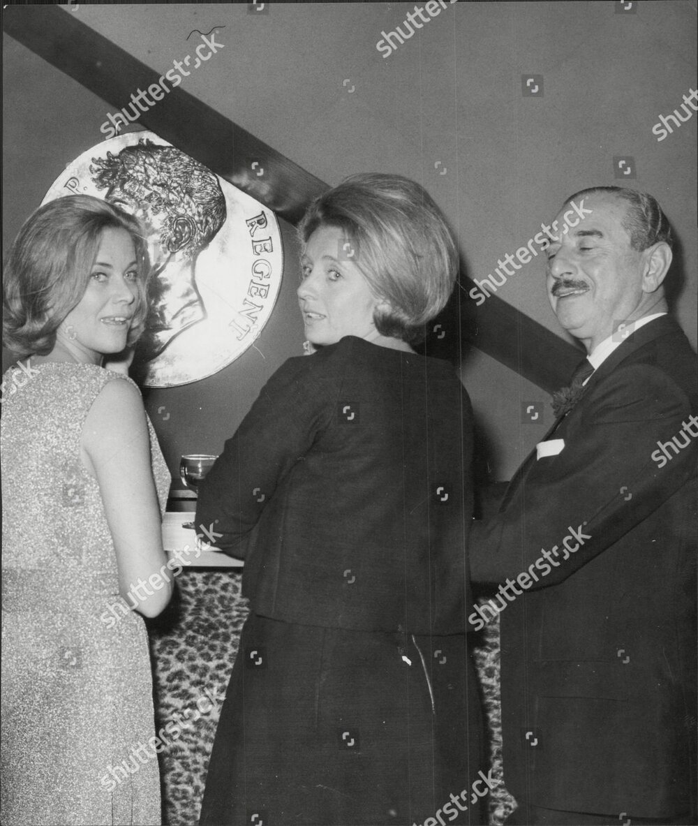 Shirley Lord (centre) with Honor Blackman (left) and Frederick Starke, October1963.