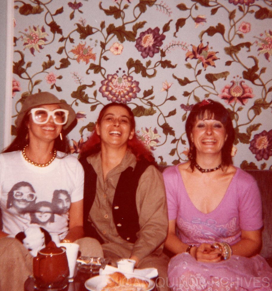 Emmanuelle Khanh, Joan Quinn and Zandra Rhodes, 1978.