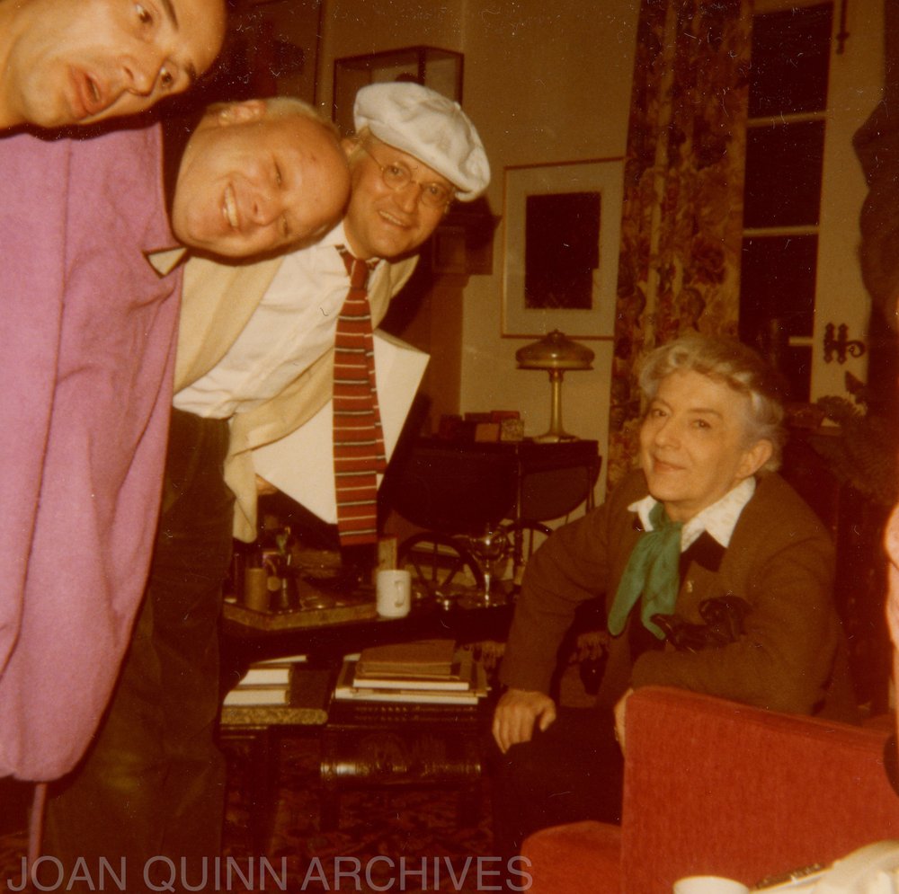Andrew Logan, Divine, David Hockney, and Quentin Crisp, 1979.