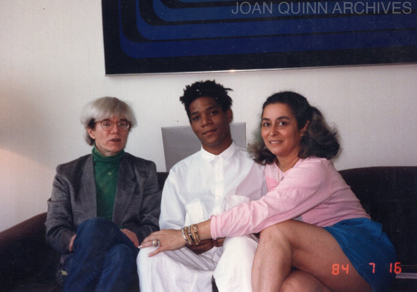 Andy Warhol, Jean-Michel Basquiat and Joan, 1984.