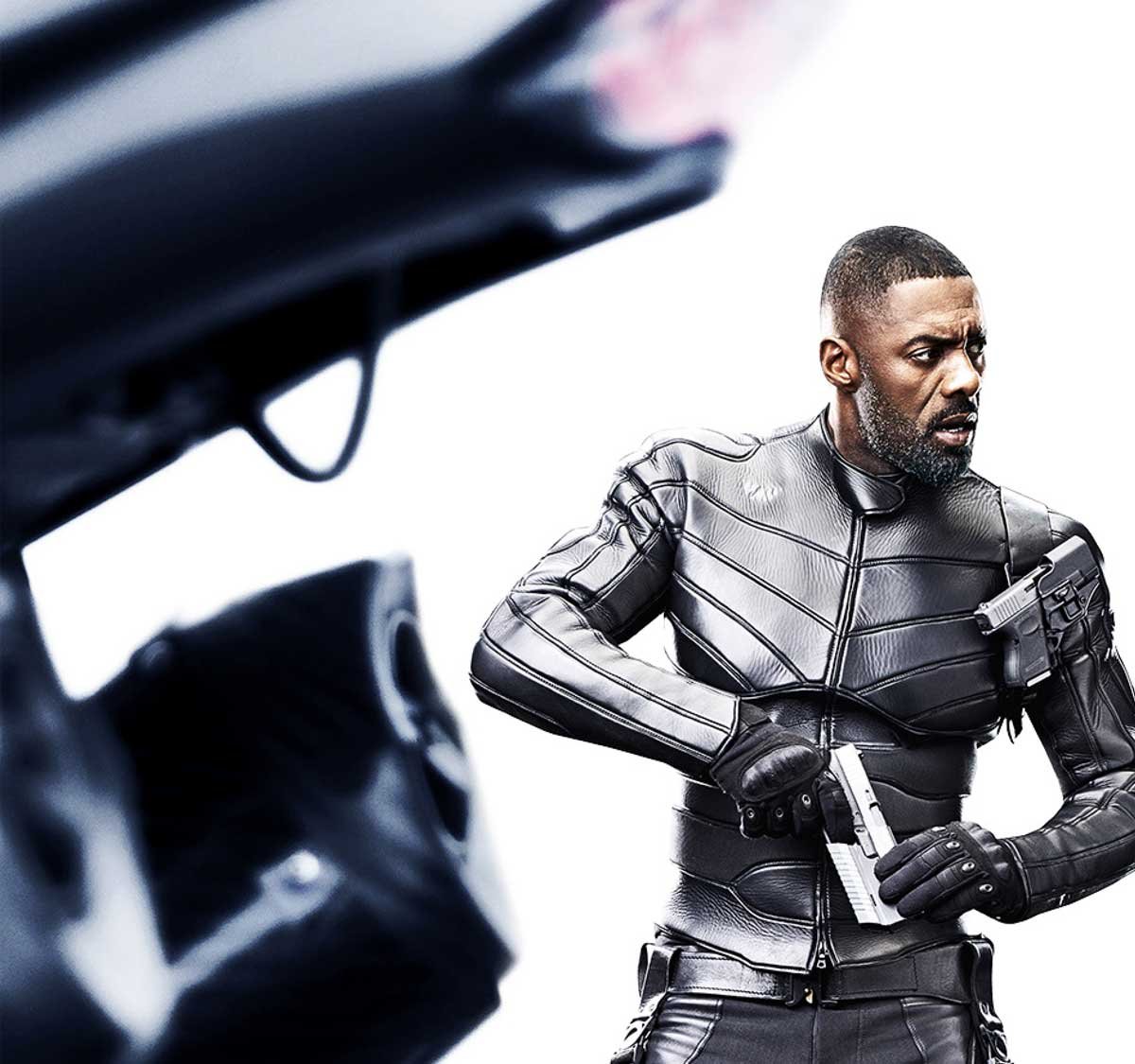 Promo shot of Idris Elba from Hobbs and Shaw in a Whitaker Malem Leather jacket.jpg