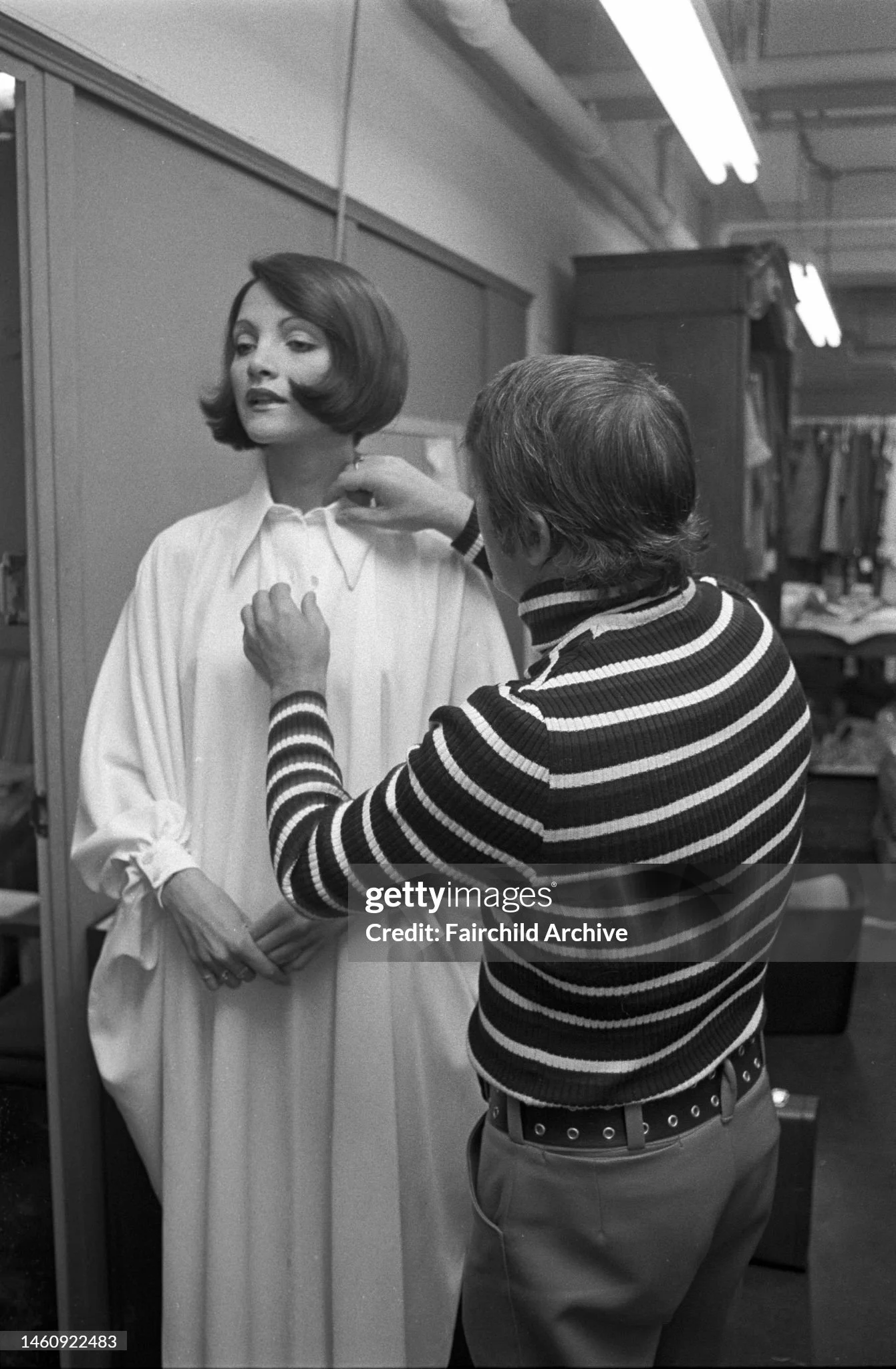 Portrait of Stan Herman working on designs in 232 Madison Avenue on October 6, 1972 in New York. (Photo by Fairchild Archive.jpg