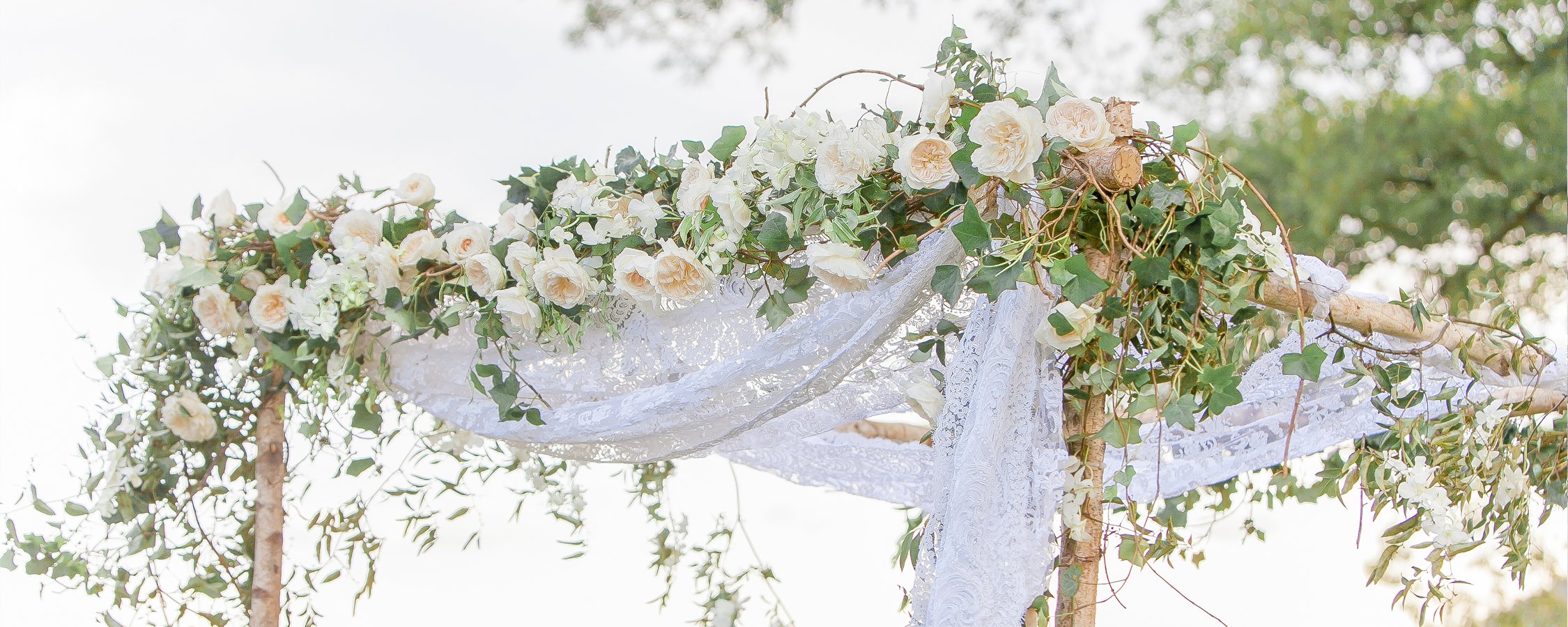 Traditional Chuppah decorated with flowers