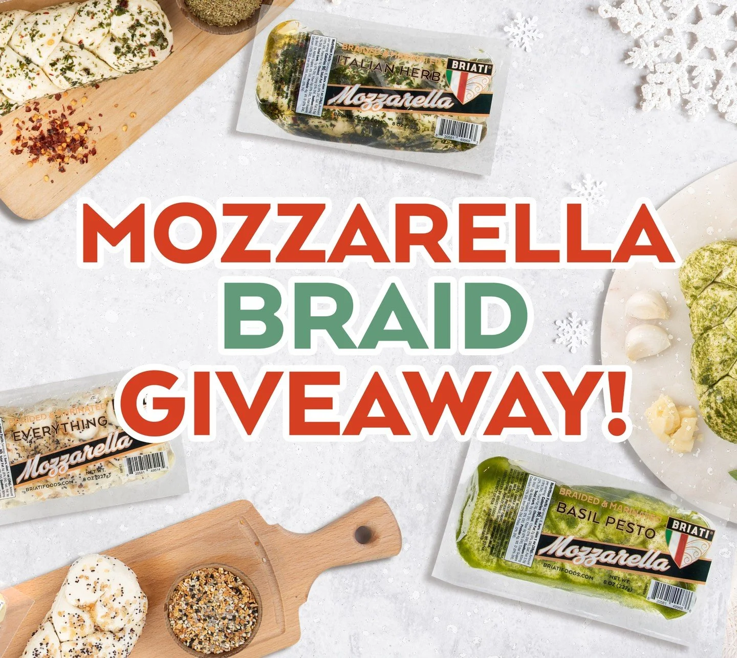 Looking for easy holiday hosting? 🎄 Our Mozzarella Braids make the perfect holiday appetizer, and we&rsquo;re giving away all three flavors (Pesto Mozzarella Braided, Everything Mozzarella Braided, and Italian Herb Mozzarella Braid)!

To enter:
1. F