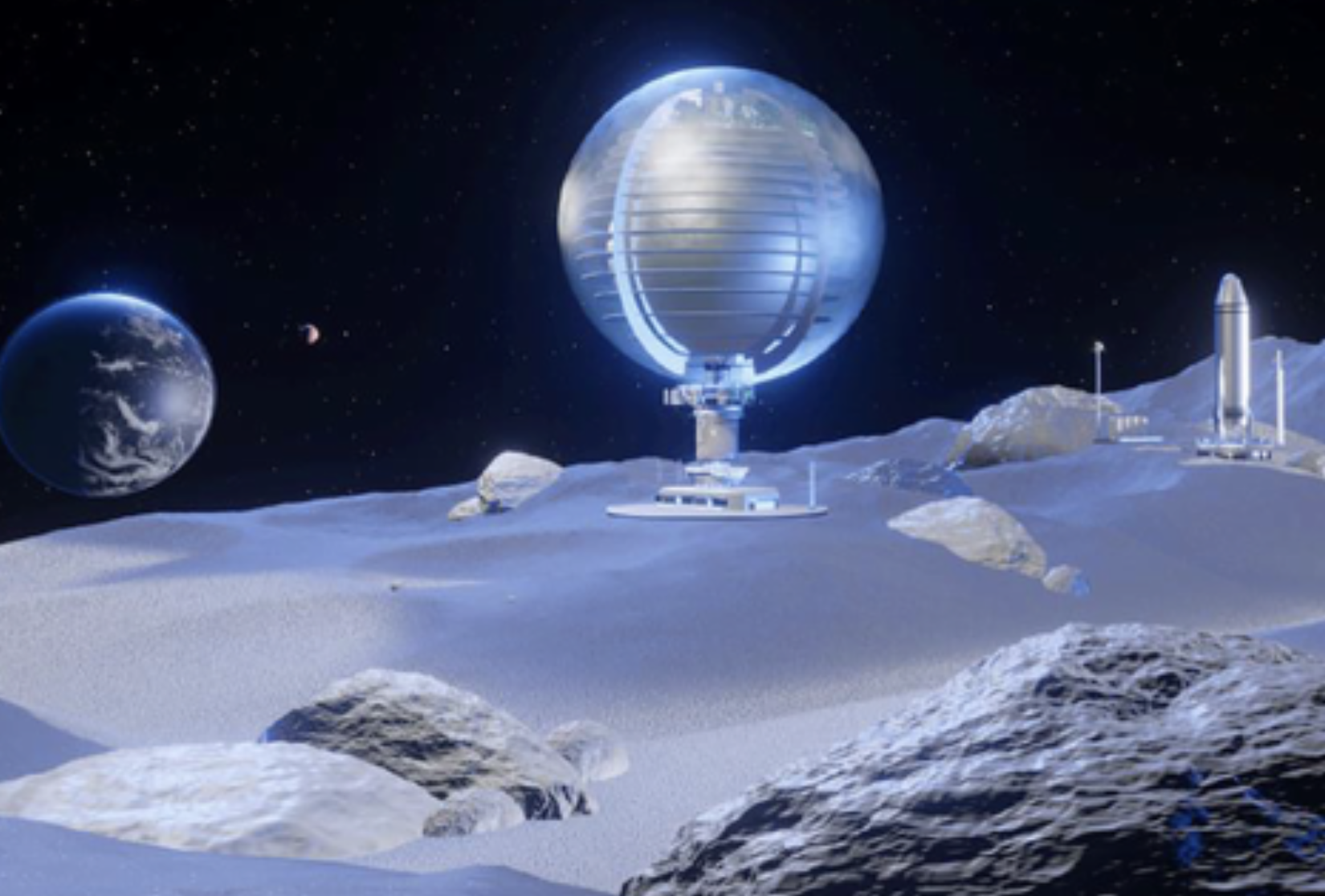 Rendering of Lunar Glass Structure. Credit: Pierre Fieschi, Renderstorms