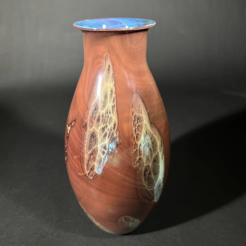 Red New Mexico Glass Vase