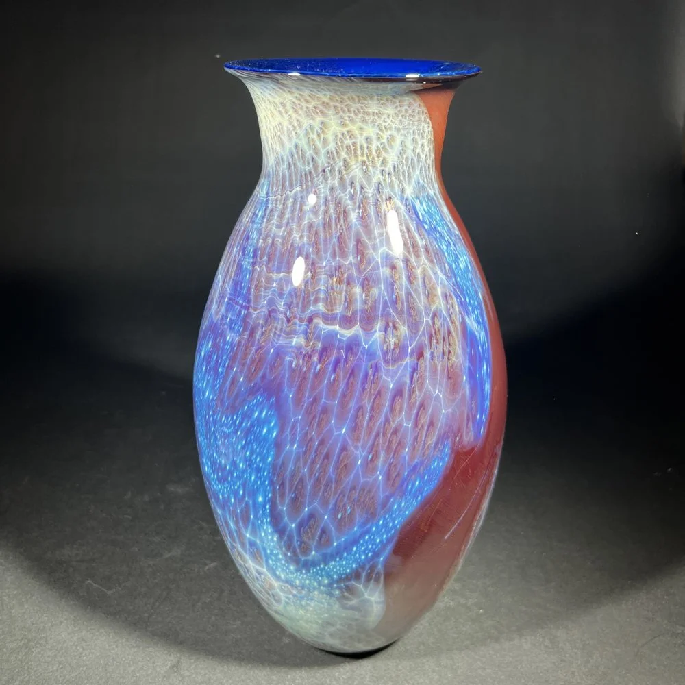 Red New Mexico Glass Vase