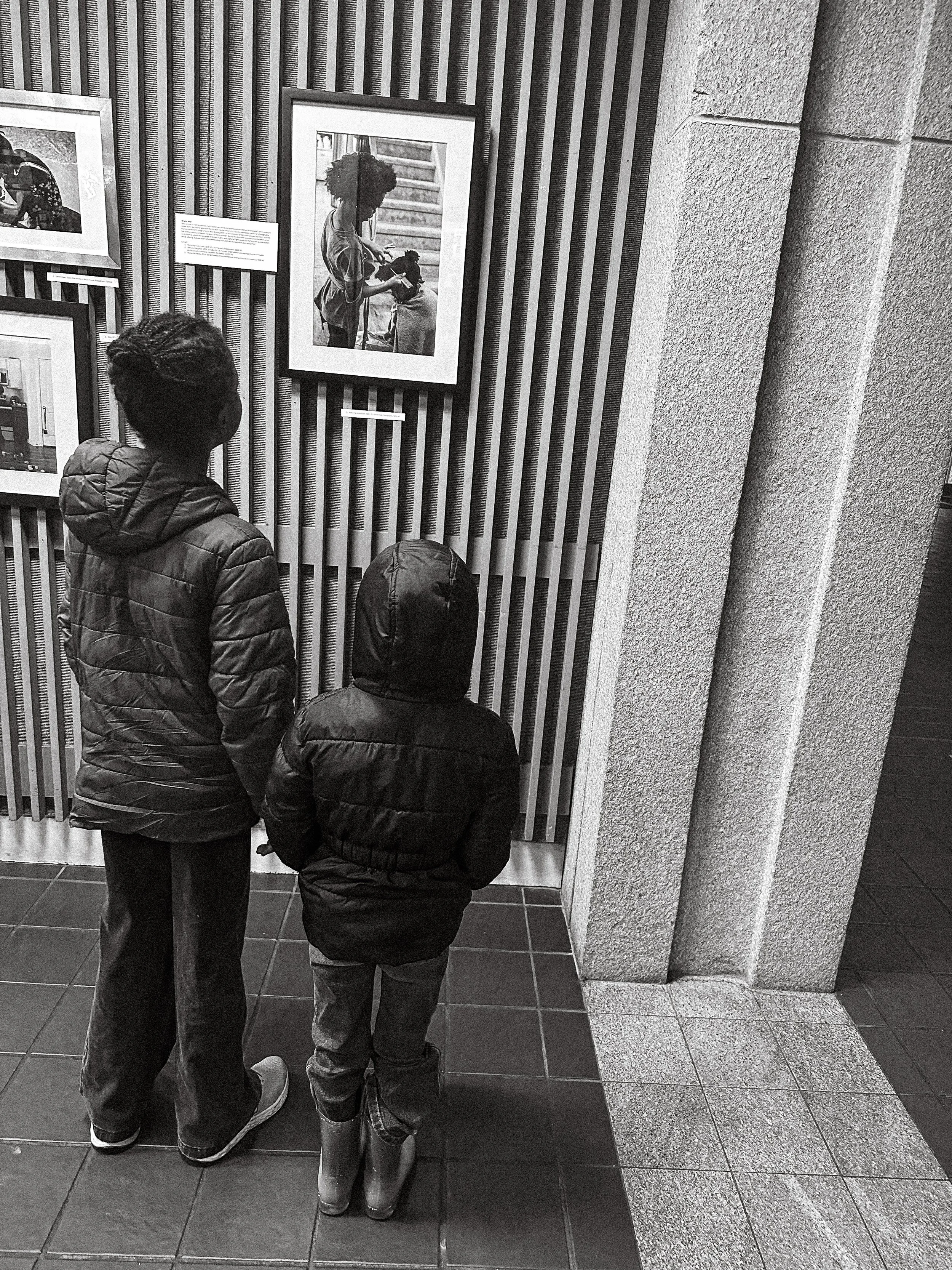 My girls viewing their image in the gallery