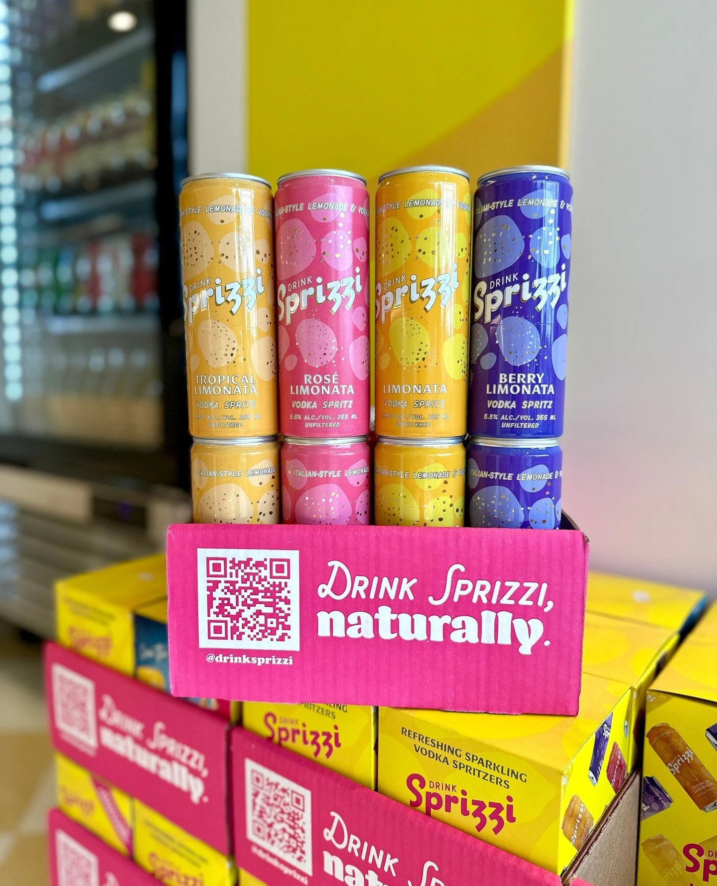 Sprizzi lovers, listen up!🍋⁠
⁠
Did you know you can grab 24-packs of Sprizzi at our retail shop? Perfect for parties, gatherings, or just keeping the good times flowing.⁠
⁠
Save 10% when you buy a 24-pack in-store!🤑⁠
DRINK SPRIZZI RETAIL STORE 620 