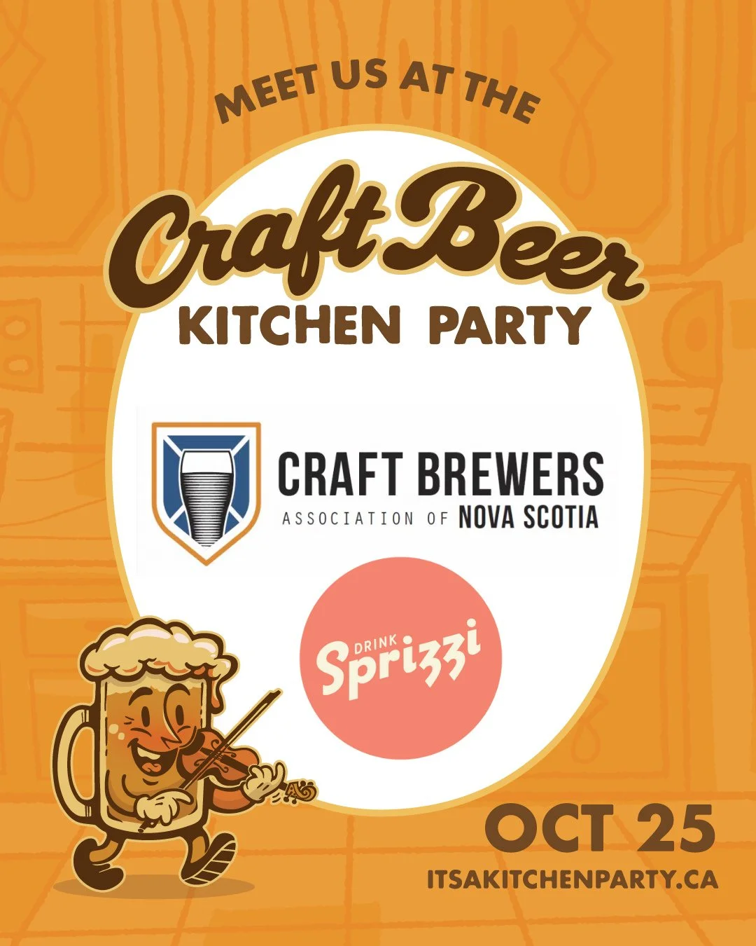 DRINK Sprizzi is coming to the CRAFT BEER KITCHEN PARTY!
Join us THIS SATURDAY, October 25th at the Marriott Harbourfront for a night of Nova Scotia craft beer, live music, and good times:
Samples from 20+ local breweries
Two sets from Ranki