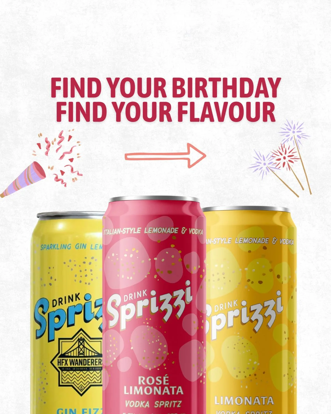 Find your birthday flavour 🥂✨⁠
Swipe through to see which Sprizzi matches your special day 🍓🍋🍸⁠
Which one is yours? Tag your birthday twin! 🎉 ⁠
#FindYourFlavour #Sprizzi #Birthday #GinFizz #Halifax