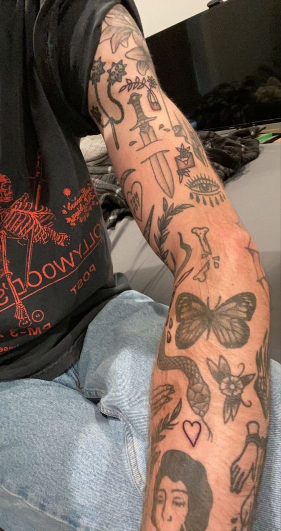 Rogues Gallery Tattoo  Since coming to our studio Kyle has drastically  stepped his game up when it comes to saturation Heres a little peak at a  traditional leg sleeve hes doing