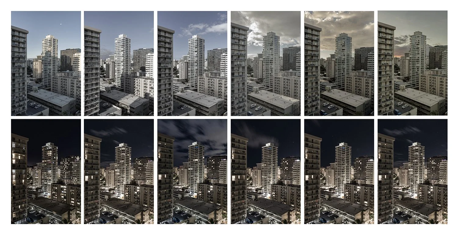 "24 Hour Waikiki", Sequential images 1 hour apart for 24 hours