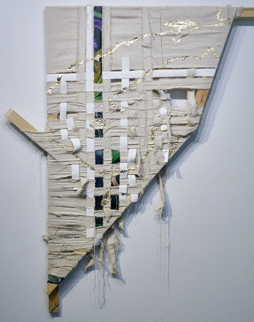 This Is The Dance Floor, I Fought For, 2022
Panel 5 of 16
Acrylic, gold leaf, canvas on wood
40 x 37 x 2 inches