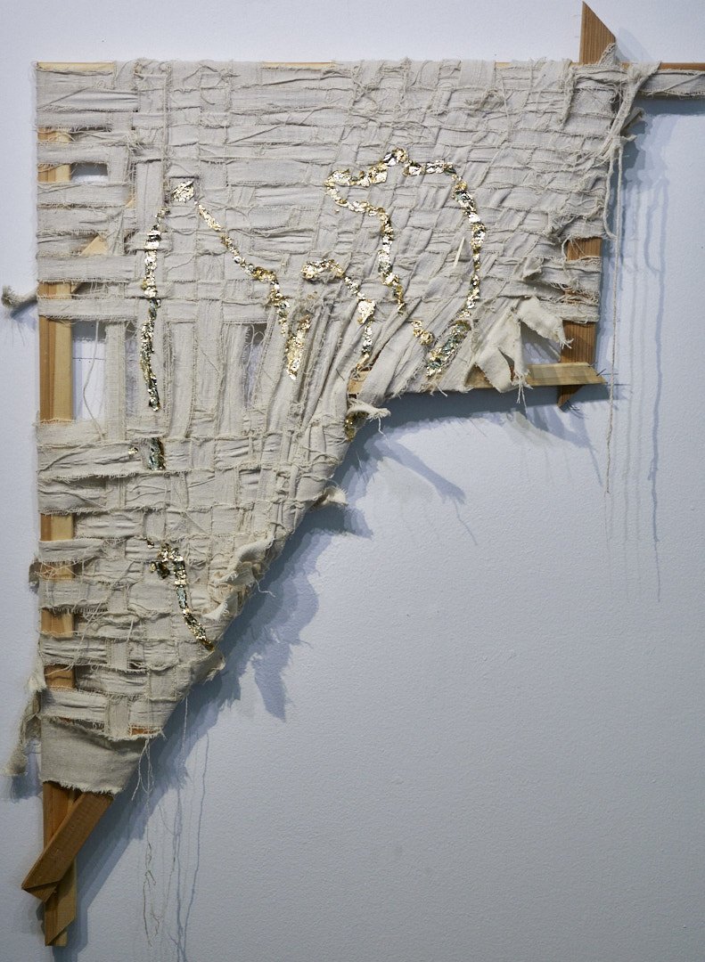 This Is The Dance Floor, I Fought For, 2022
Panel 9 of 16
Gold leaf on canvas on wood
43 x 30 x 2 inches