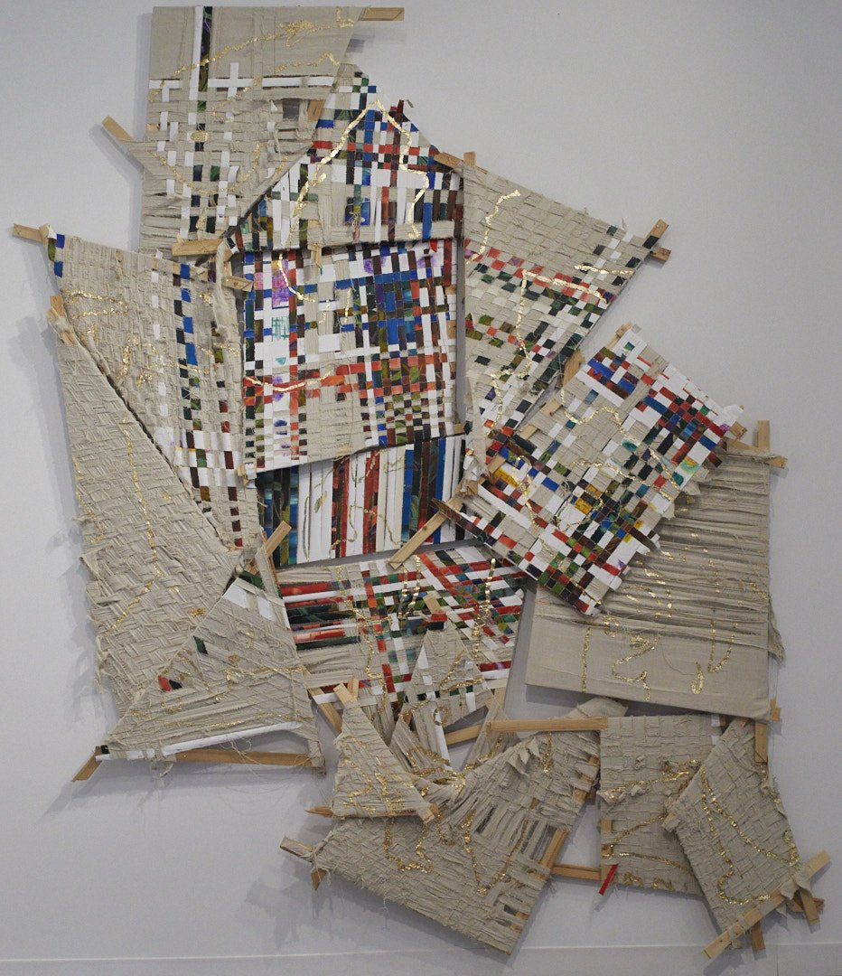 This Is The Dance Floor, I Fought For, 2022
Acrylic, gold leaf on canvas on wood
84 x 182 x 2 inches (approx)