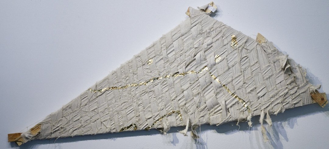 This Is The Dance Floor, I Fought For, 2022
Panel 7 of 16
Gold leaf on canvas, wood
20 x 53 x 2 inches