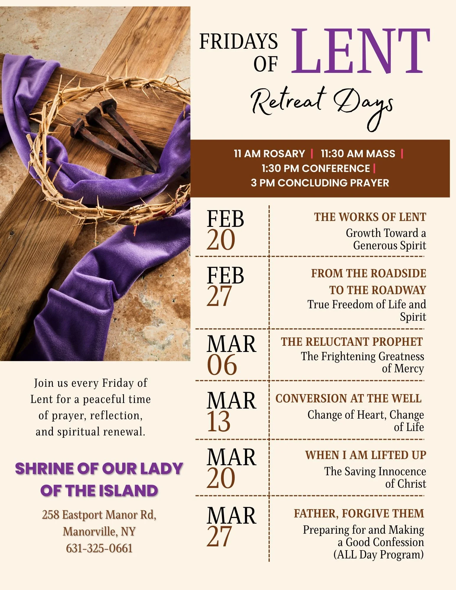 The Works of Lent - Retreat Day
