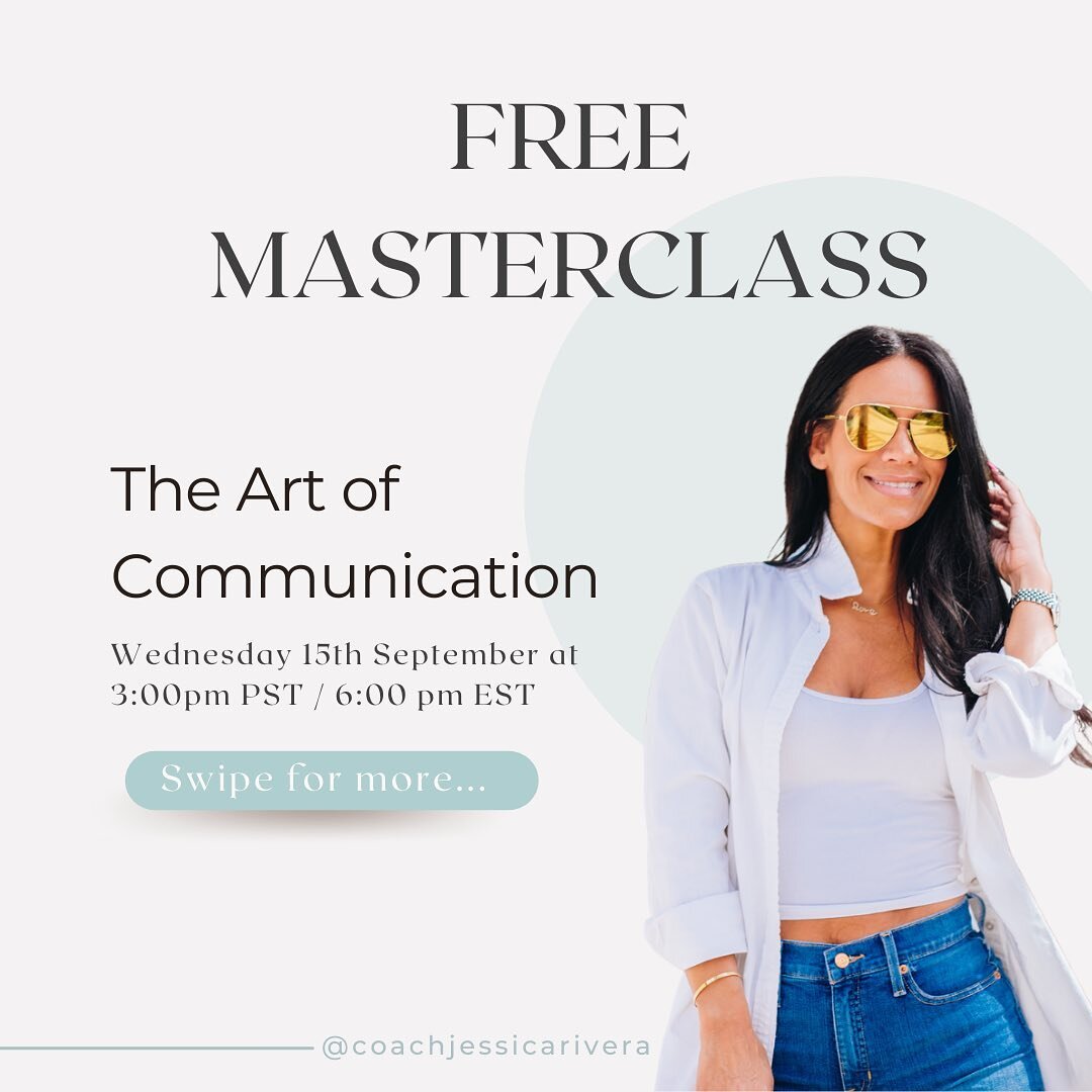 I believe that communication is the key to strong relationship and a successful business!!!
 
I also believe that good communication is a skill that we all need to work on consistently ✔️ 

I will be hosting a free masterclass that will help you:
✨ b
