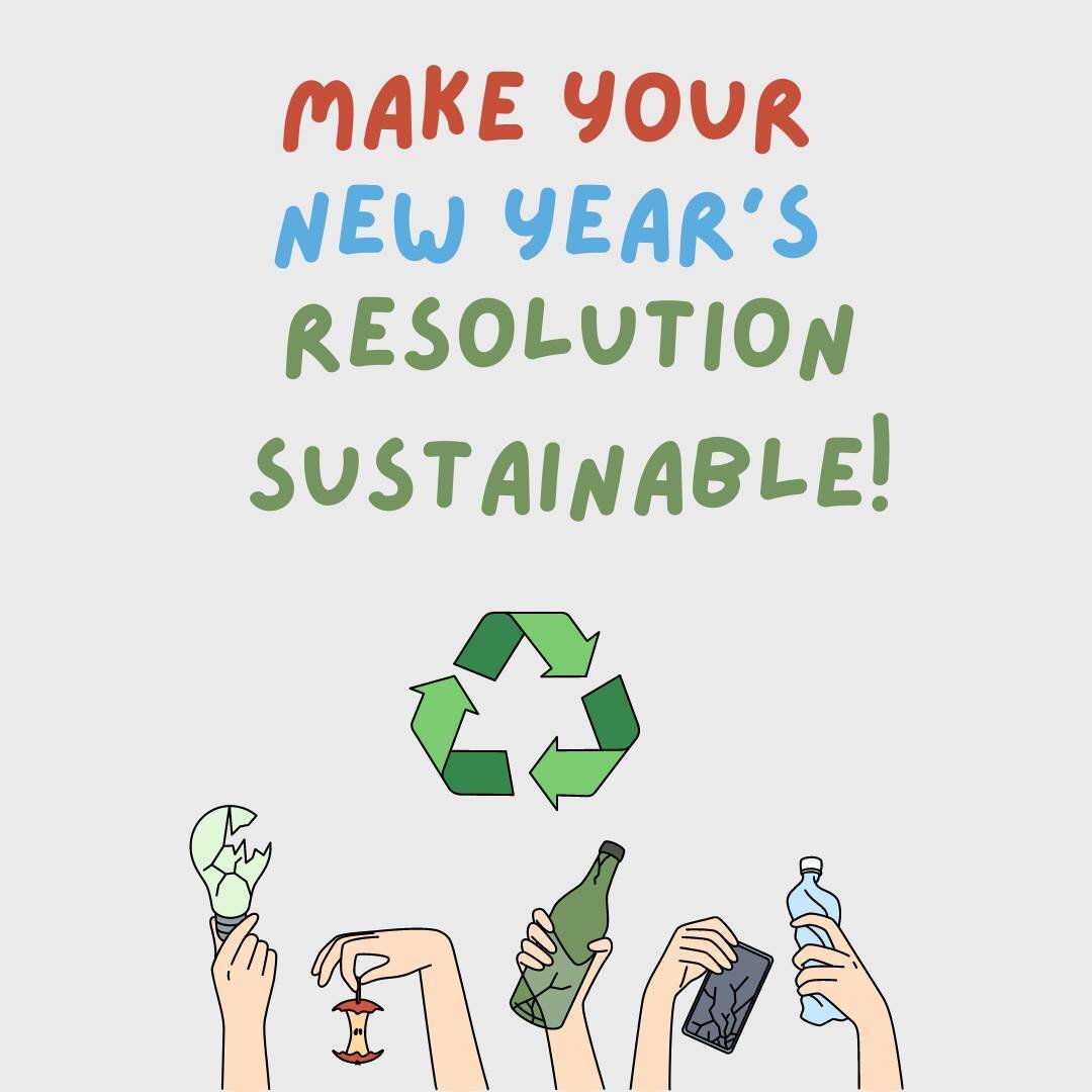 Let's make 2024 a greener year! 🌍✨ 

Here are some eco-friendly resolutions to consider: 
🔧 Try repairing instead of throwing away
 🎒 Opt for reusables, say no to single-use items 
🍞 Reduce food waste and try composting 
💻 Recycle your e-waste b
