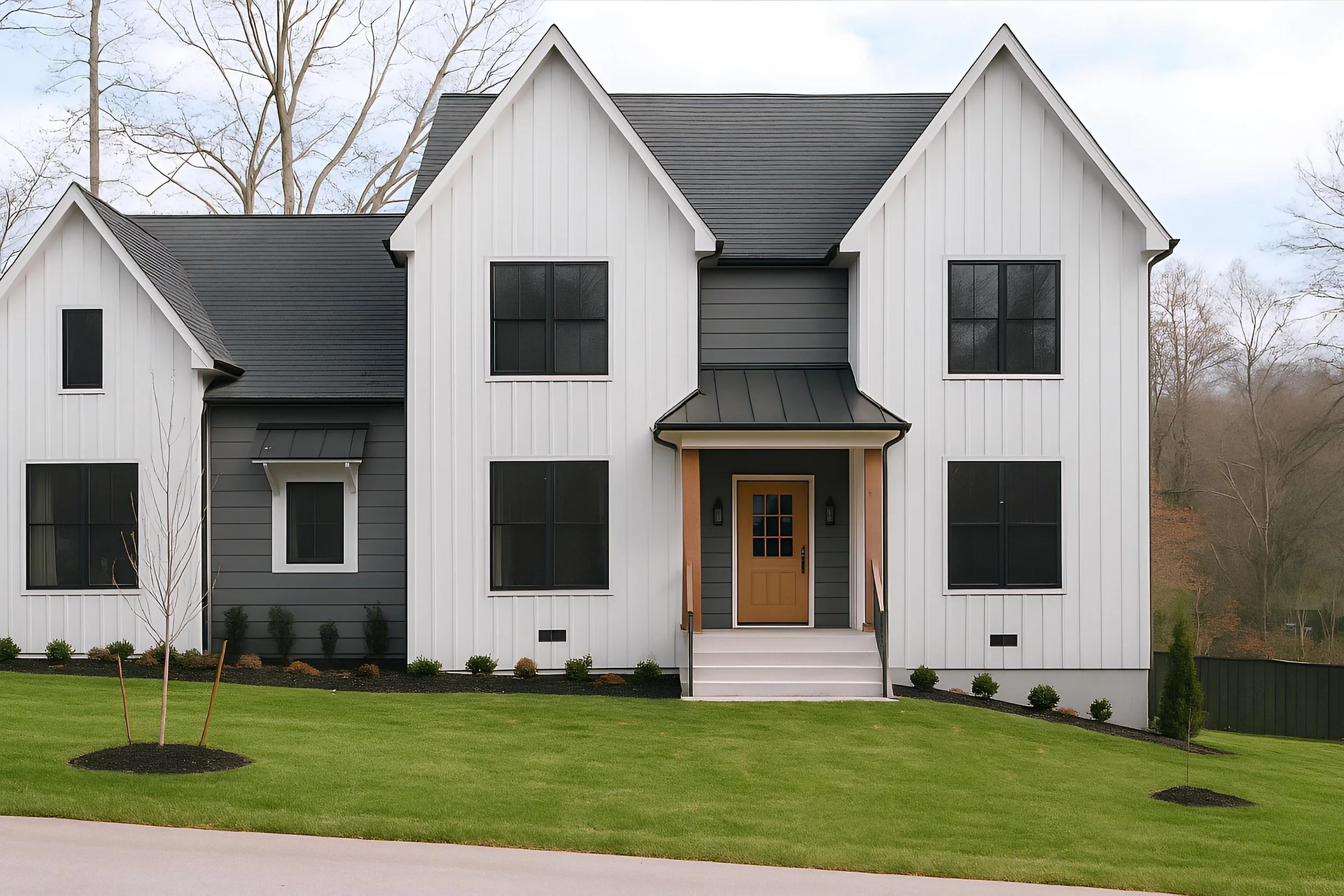 White and Dark Grey Kiawah with Black Windows