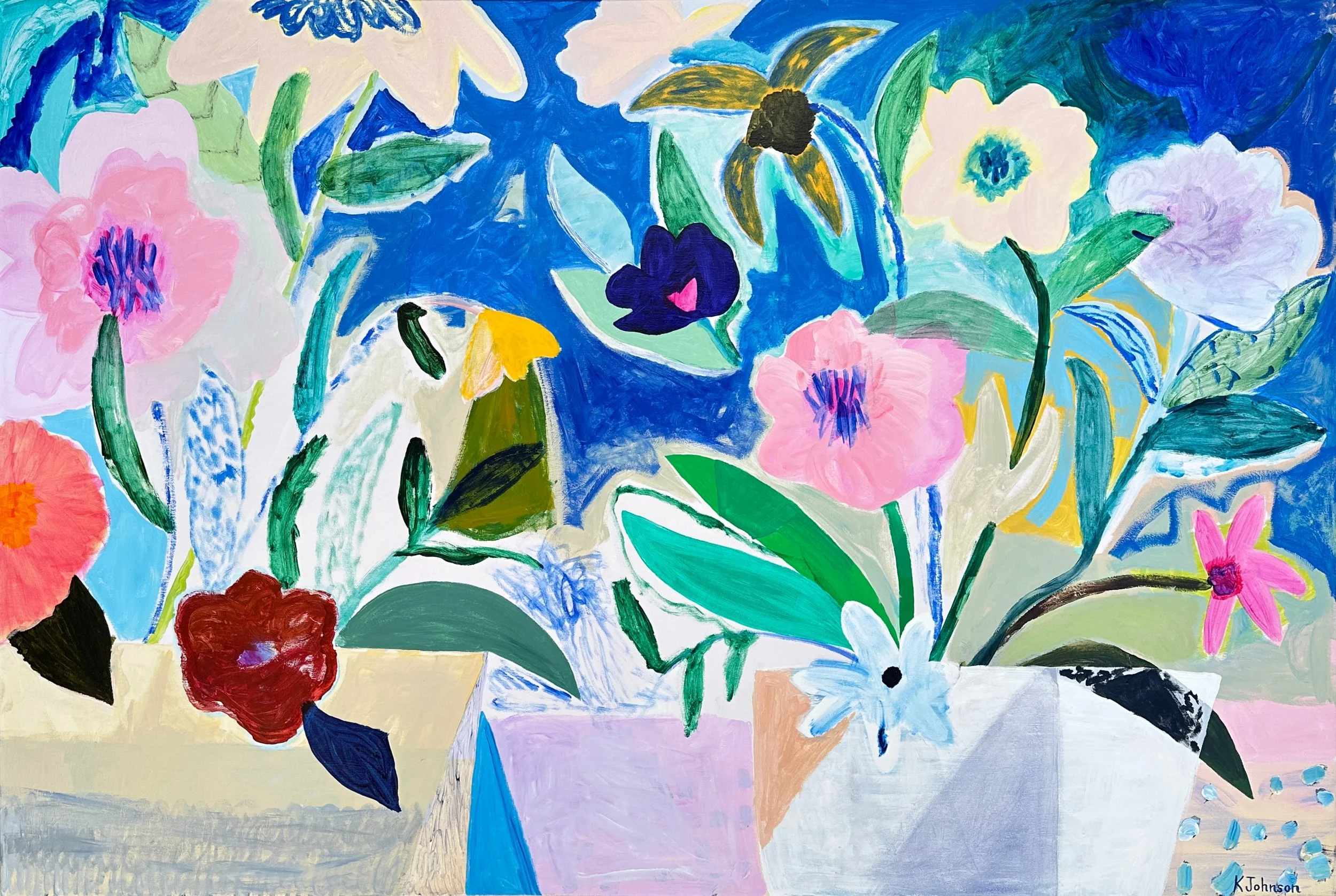 Garden Blooms in Cobalt