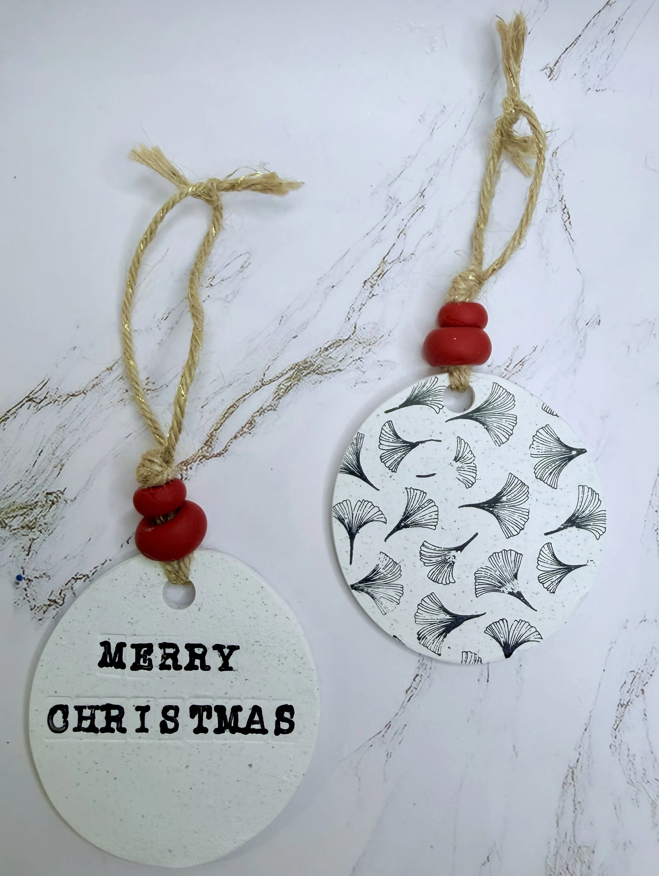 Merry Christmas Ginkgo Ornament