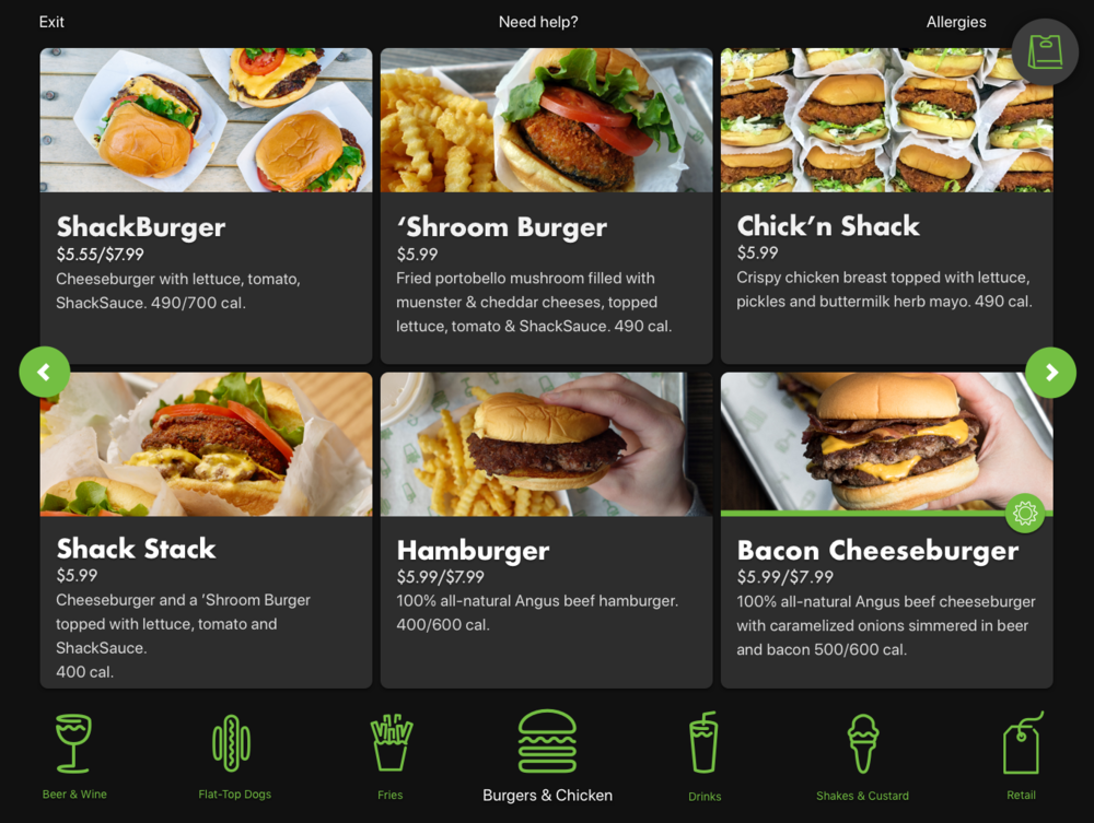 Working with a smaller screen size than most of our competitor’s applications meant the risk of fewer options at a first glance - hence more “scrolling” to find a selection. While I wanted to minimize as much of this as I could through the UI, it became clear that the vast amount of information on one screen became hectic and overwhelming. In addition, each menu category could hold anywhere from 3-12 items at a time depending on location, so it was key to make the interface flexible and modular for edge cases.