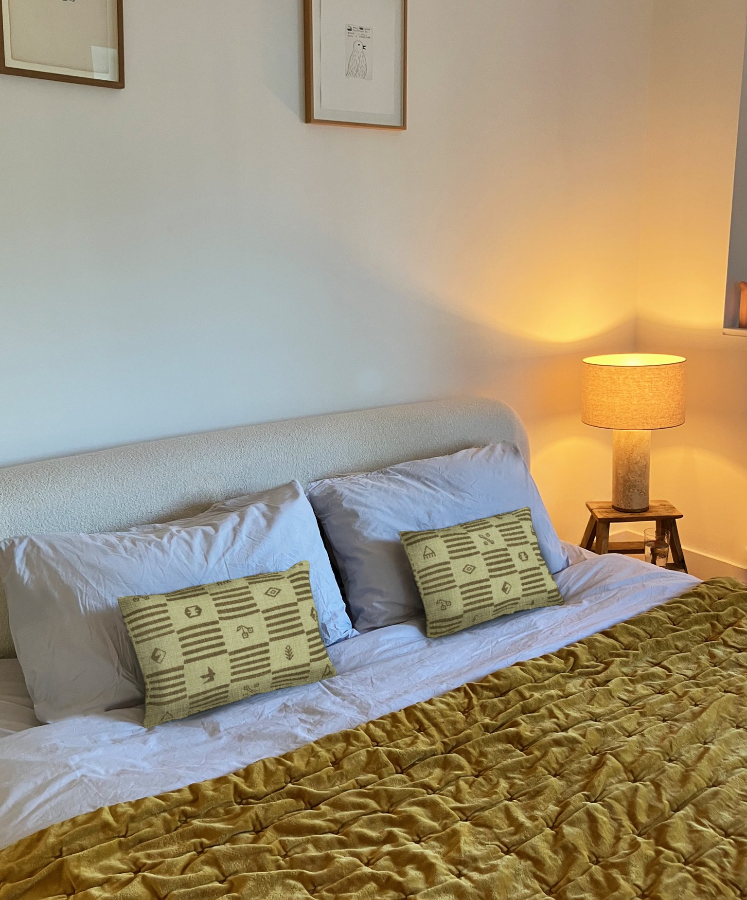 Cherry Flips Upholstery Checkmate in Lemon:Olive Cushion.jpg