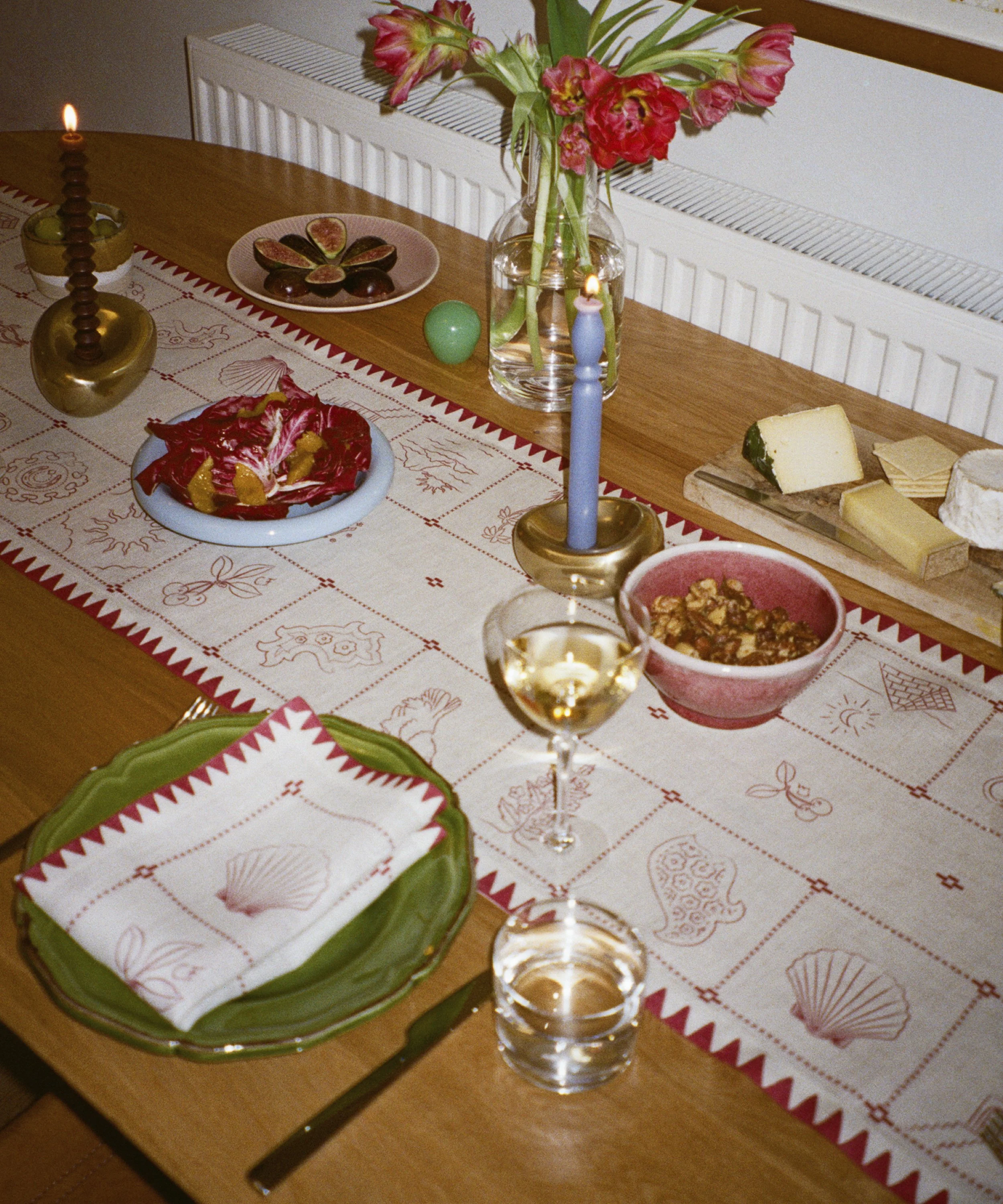 Cherry Flips Redwork Table Runner Red 6.jpg