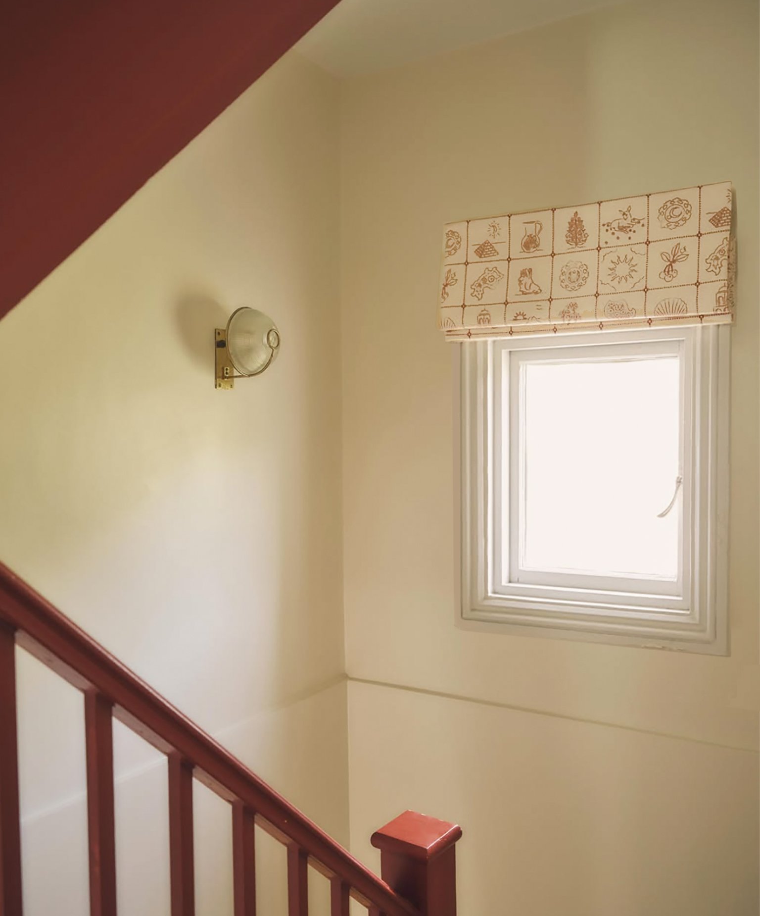 Interiors Fabric- Redwork Tile in Red