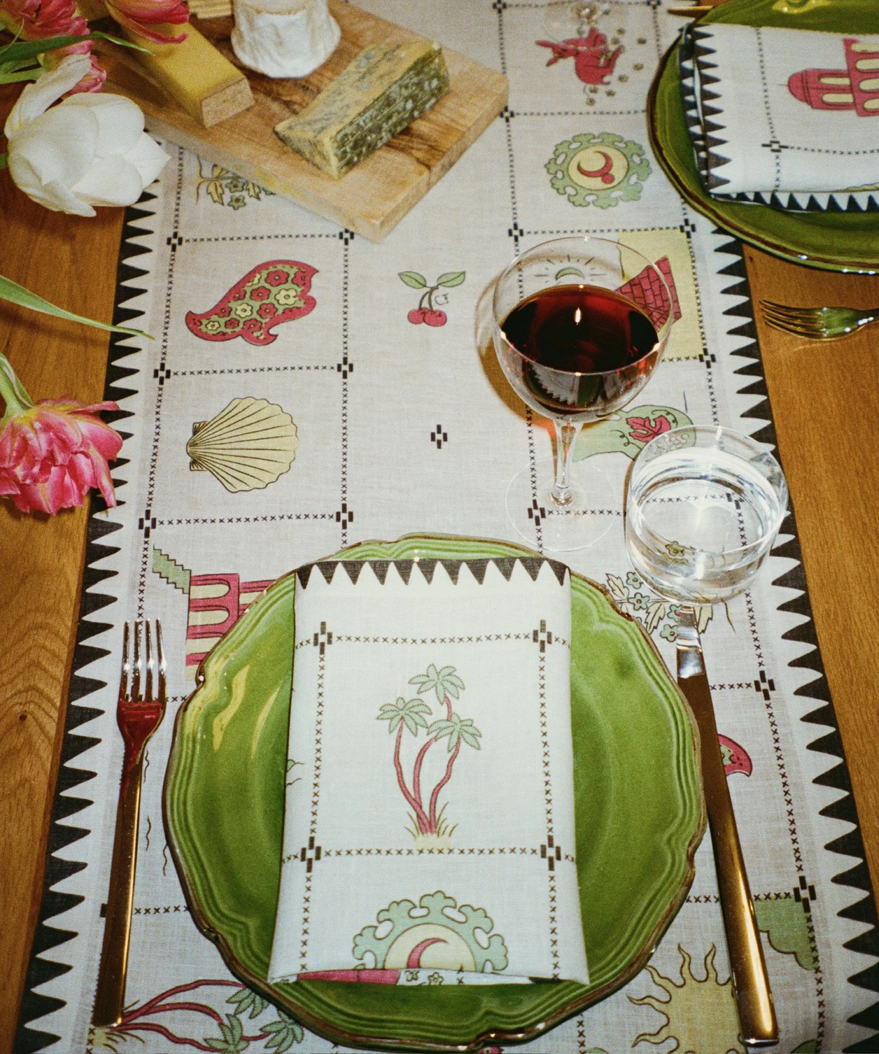 Cherry Flips Redwork New Napkins Black 5.JPG