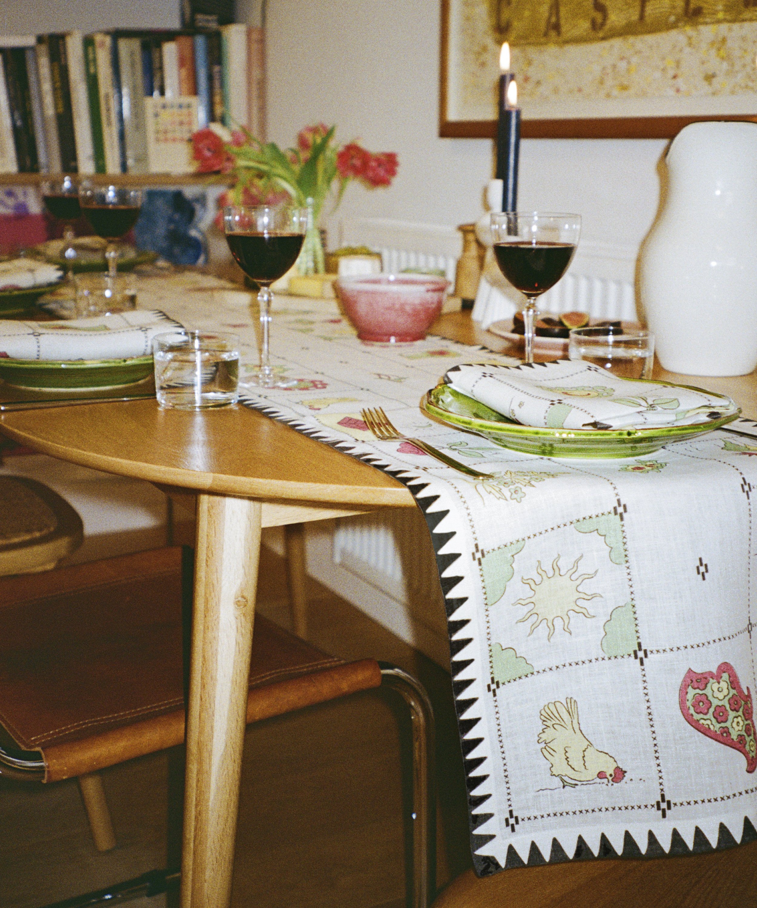 Cherry Flips Redwork Table Runner Black5.jpg