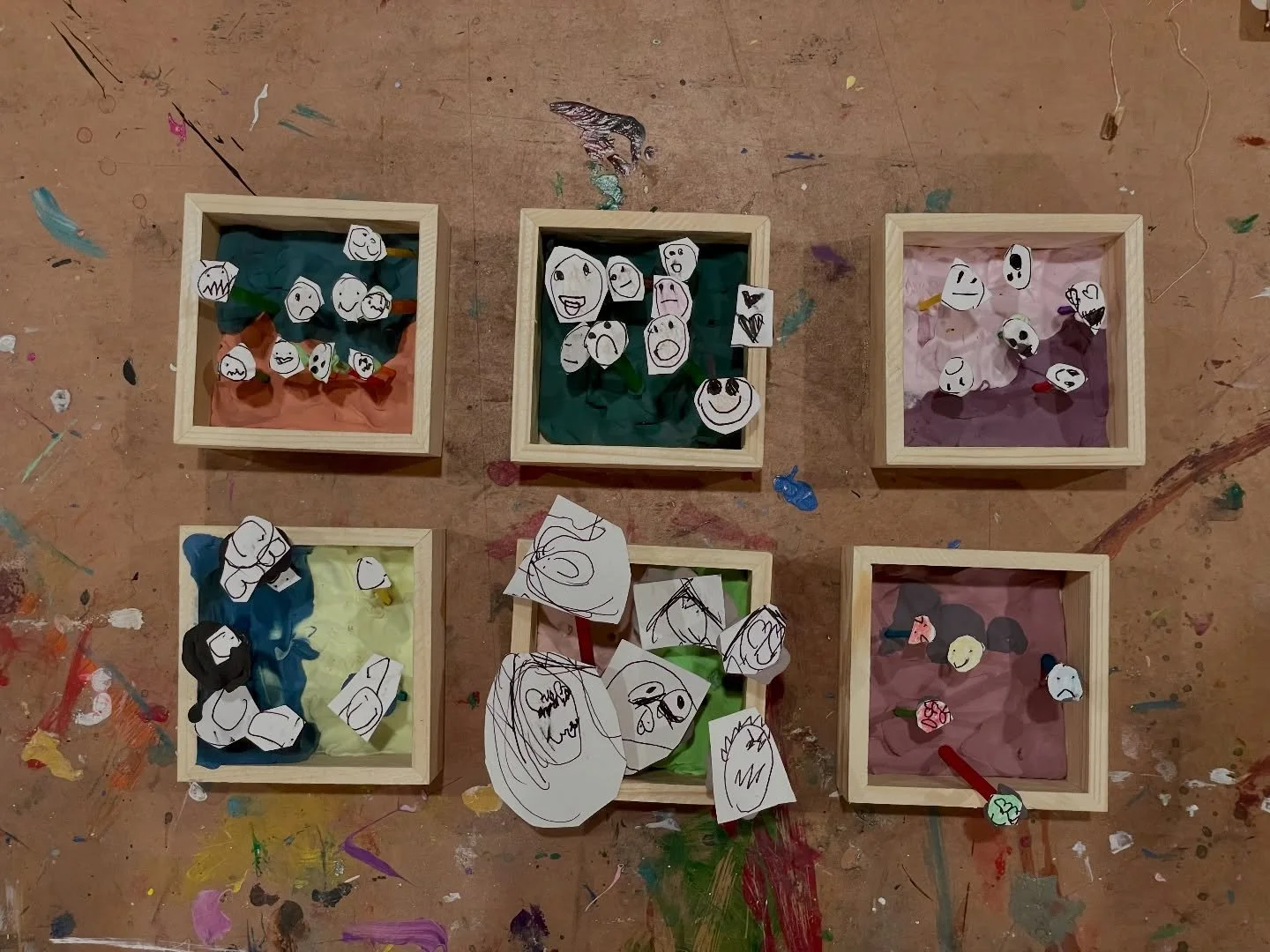 Today we had so much fun reading a book about emotions and sharing moments when we&rsquo;ve felt mad, happy, sad, curious, in love, surprised, or cranky.

Our class focused on cutting and painting little faces that represented these emotions, while w