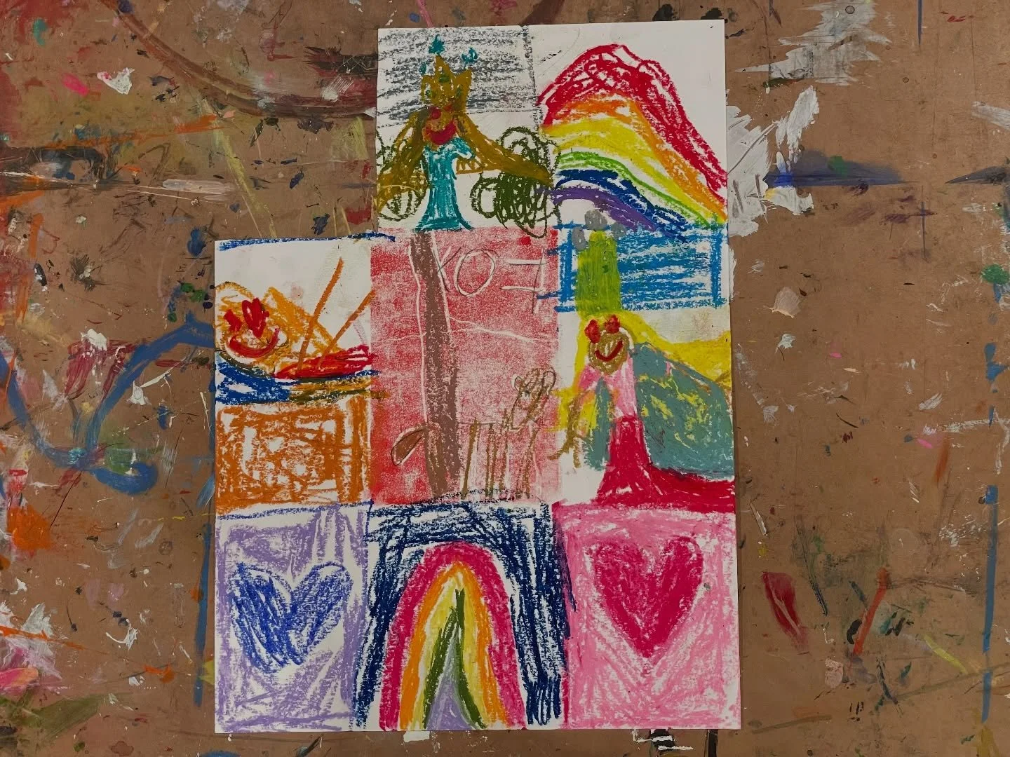 Today we learned a little about printmaking by creating designs with foam and pencil. The children were amazed by the magic of seeing their images come to life when they peeled them off, and they were excited to add color and personal details to thei