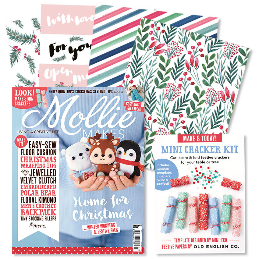  Illustrated wrap and pull-out papers for Mollie Makes Christmas issue. 