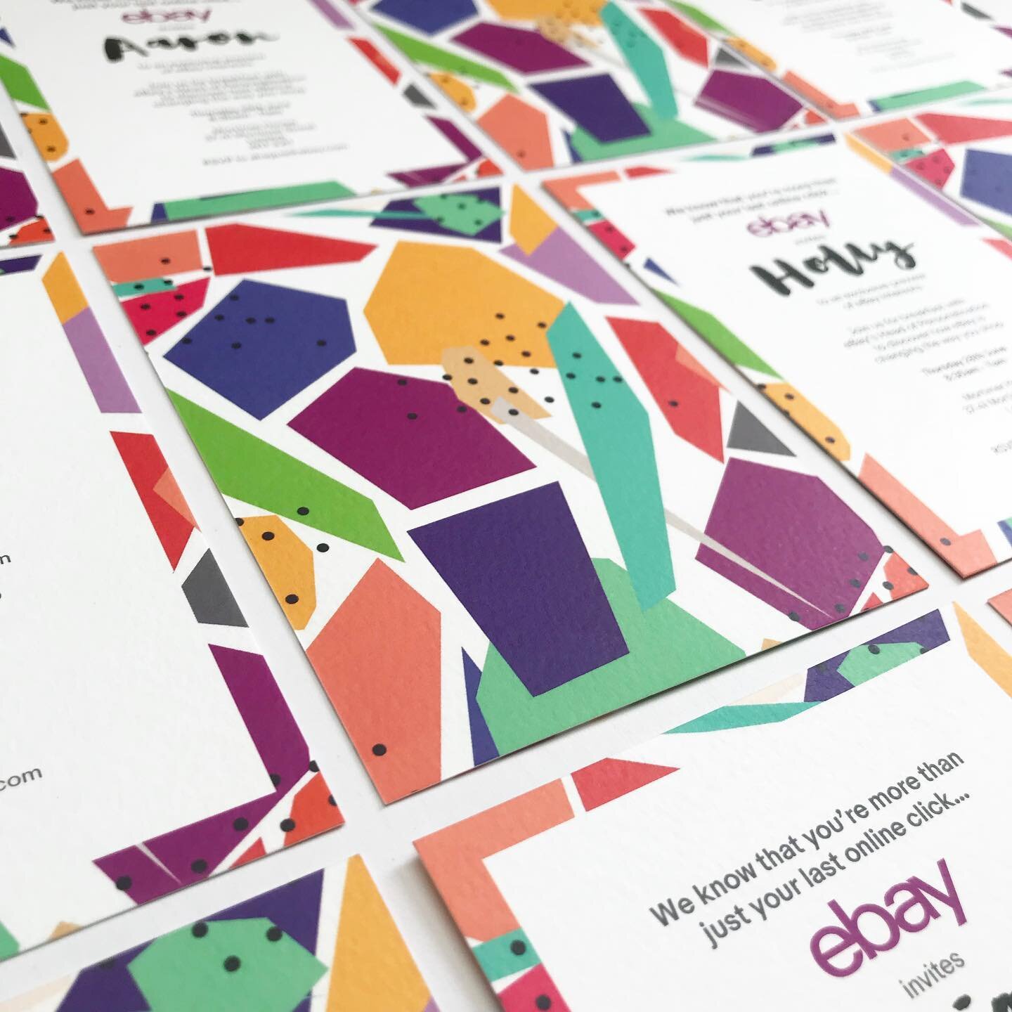  Illustrated pattern design, invitation design and hand lettering for eBay. 